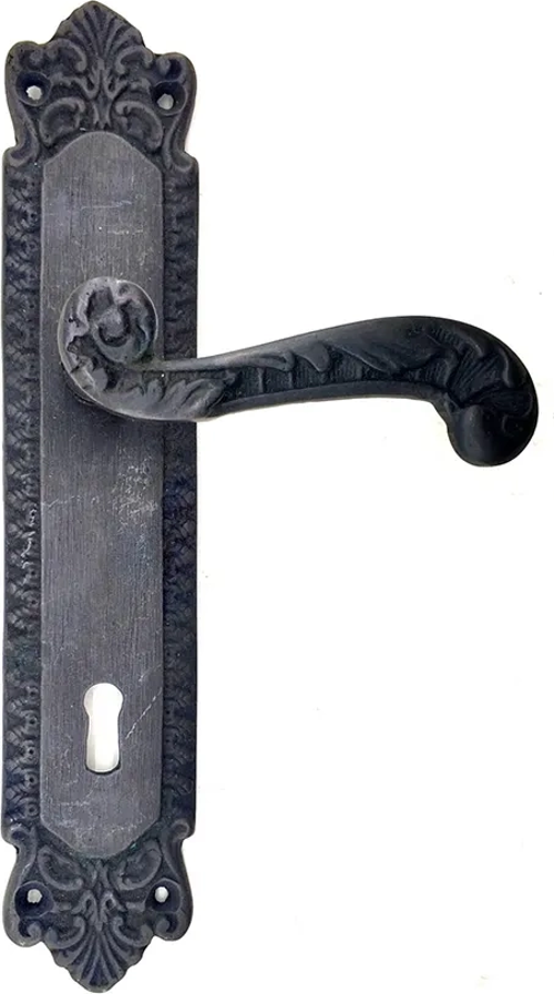Antika Tarz Dekoratif Pirinç Sultan Oda Kapı Kolu - 270x54mm, Oksit