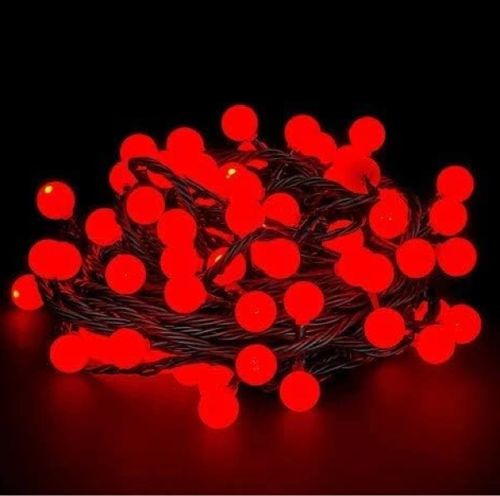 5m 28 Led Kırmızı Işık Siyah Kablo Fişli