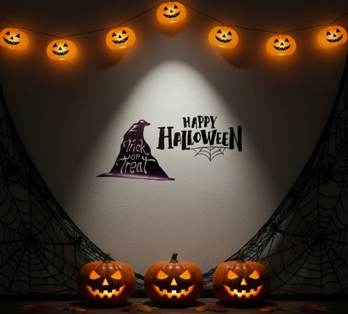Happy Halloween Temalı Duvar Stickerı