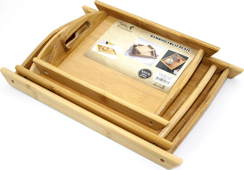 3'lü Bambu Tepsi Model 2
