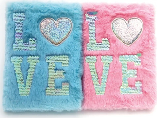 Love Tasarımlı Peluş Hatıra Defteri