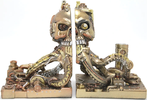 Steampunk Polyester Ahtapot Kitap Stoperi