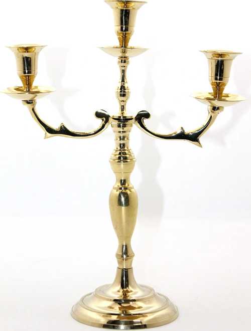 Pirinç 3'lü Şamdan Model 2