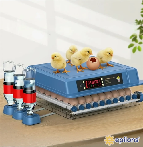 Epo-w64 Tam Otomatik Kuluçka Makinesi 64 Yumurta Kapasiteli Civciv Kaz Ördek Uyumlu + Yedek Motor