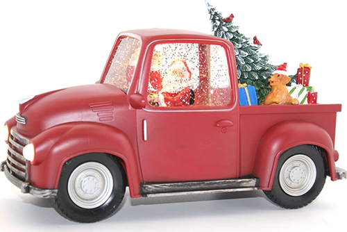 Araba Tasarımlı Işıklı Müzikli Noel Baba Kar Küresi