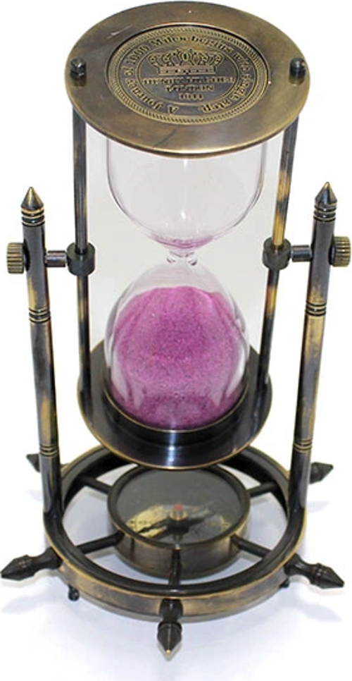 Pirinç Pusulalı Kum Saati Model 3