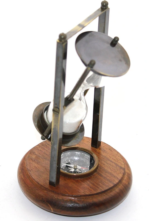 Pirinç Pusulalı Kum Saati Model 4