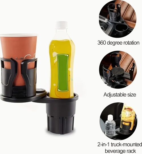 2’si 1 Arada Ayarlanabilir Araç Bardak Tutucu, Genişleyebilir Üst Kısım 3”-6.2”, Şişe Adaptörü, Araba Organizatörü, Dayanıklı Taban, Ramblers Hydroflask Uyumlu, Modern Araç Düzenleyic