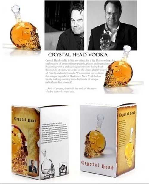 1000 Ml Crystal Head Kuru Kafa İçki Şişesi
