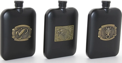 Paslanmaz Çelik Kabartmalı Tekli 6 Oz Matara Alk2666