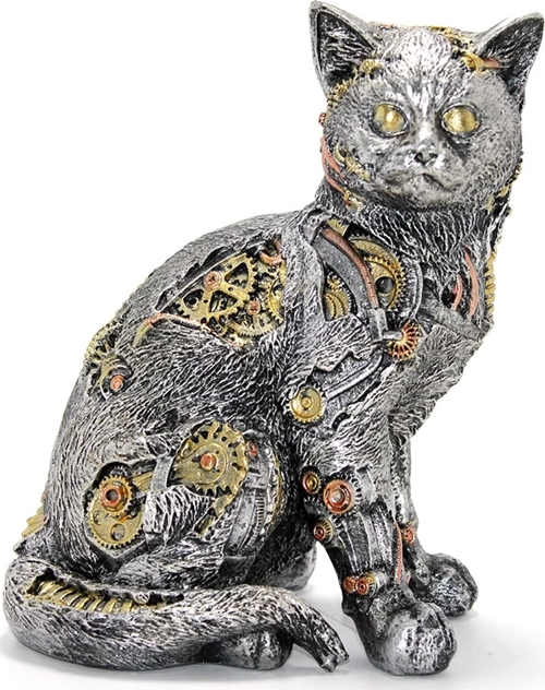 Steampunk Polyester Kedi Figürü Alk2454