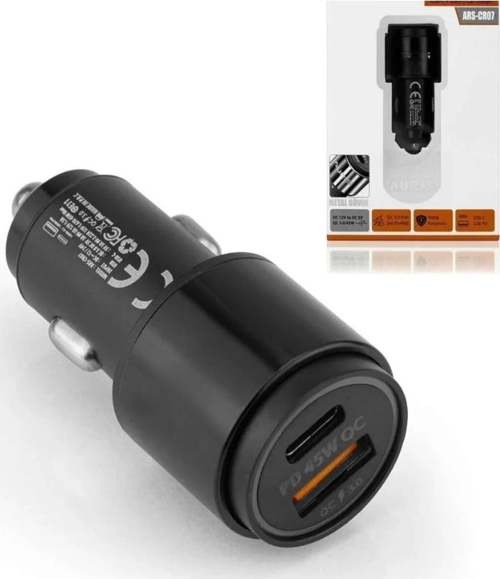 45w Pd Usb Oto Şarj Kafa Hızlı Şarj Çakmaklık Adaptörü, Usb-c Ve Usb-a Çıkışlı, İphone Ve Android Uyumlu