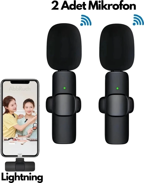 Type-c Çiftli Kablosuz Yaka Mikrofonu Seti - Youtube, Tiktok, Vlog Ve Canlı Yayınlar İçin Telefon Uyumlu Çift Mikrofon