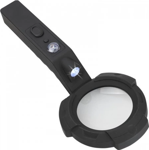 -7 Led Aydınlatma,fener,pusula,4x Büyütme Okuma Büyüteç Th-600557