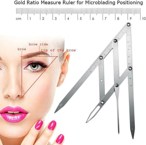 Microblading Simetrik Ve Estetik Kaş Ölçüm Cetveli, Kalıcı Makyaj Altın Oran Pergeli 275