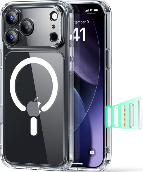 Apple iPhone 17 Pro Max Classic Hybrid Magsafe Kılıf - Kamera Kontrol Buton - Şeffaf