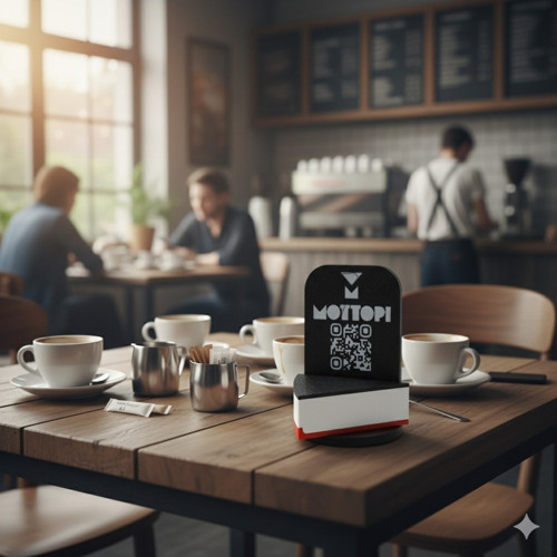 Qr Menü Standı Cheesecake Kakaolu / Dijital Menü Modern Stand,Qr Menü Masaüstü Standı - 1 Adet