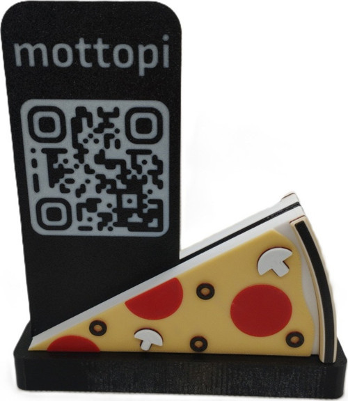 Qr Menü Standı Pizza Dilim/ Dijital Menü Modern Stand,Qr Kod Menü Masaüstü Standı - 1 Adet