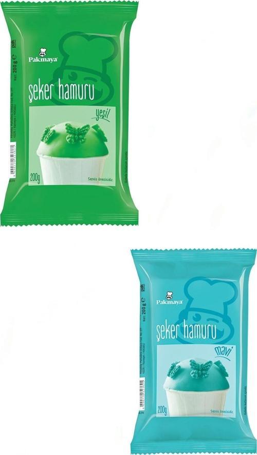 Şeker Hamuru 200 G. Yeşil + 200 G. Mavi