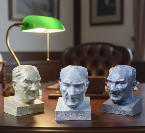 - Hülya 6683 3410 3’lü Mini Atatürk Büstü Seti – 6 cm Masaüstü Dekoratif Biblo