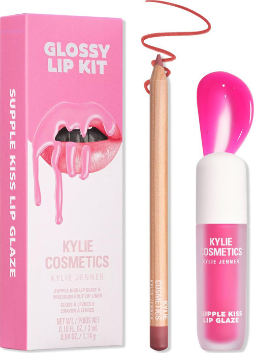 Kylie Glossy Lip Kit Dudak Kalemi ve Parlatıcı Set Candy Pink