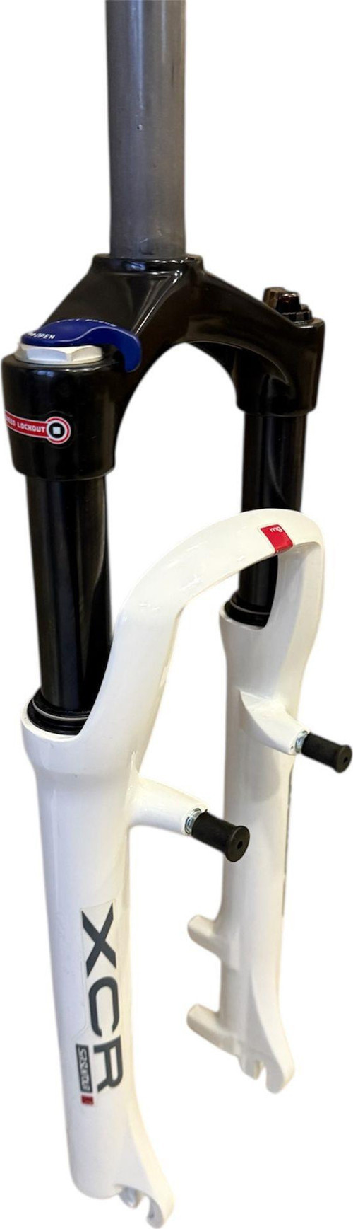 Sr Suntour XCR 26" Jant Kilitlenebilir Bisiklet Maşası 1-1/8 QR Amortisörlü Maşa V-fren Disk Fren Beyaz