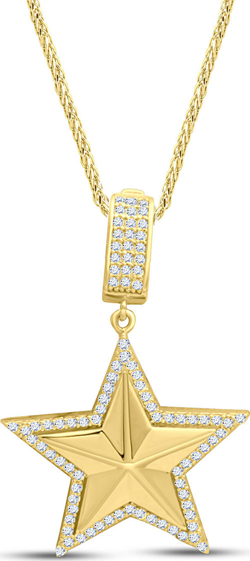 Taşlı Altın Yıldız Charm Kolye (KLY1448)