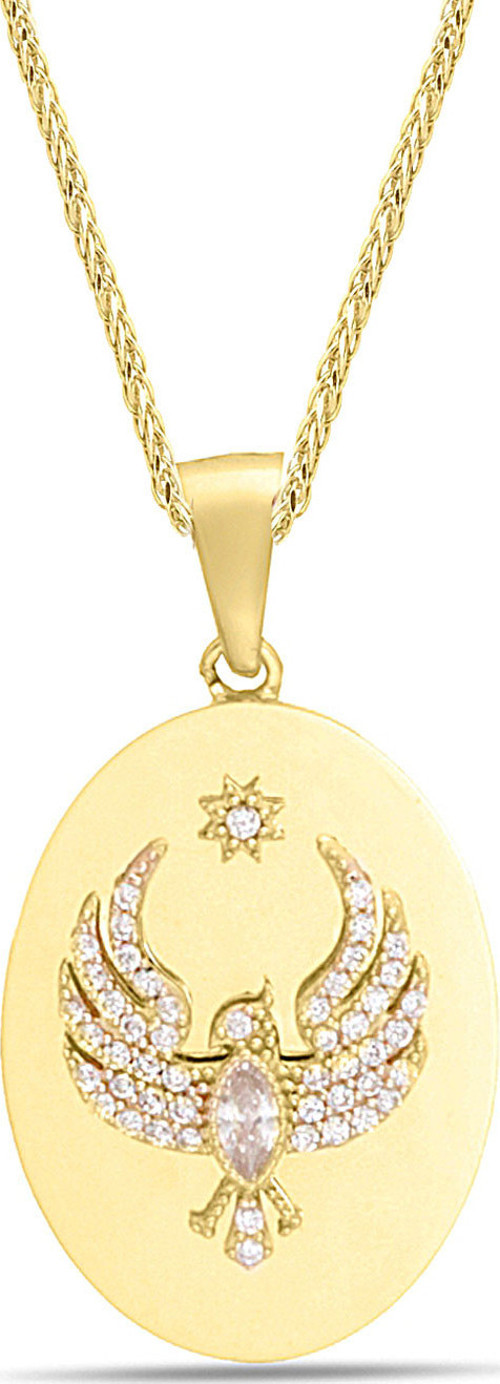 Anka Kuşu Oval Altın Kolye (KLY1545)