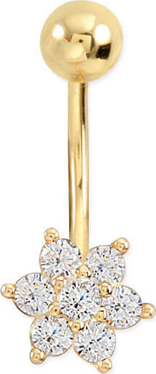 Altın Taşlı Çiçek Piercing (PC0011)