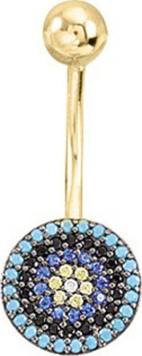 Altın Nazar Boncuğu Göbek Piercingi (PC0043)