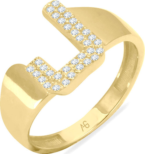 Altın Taşlı J Harfi Yüzük (YZK1077)