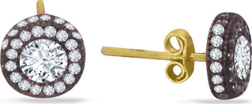 Altın Elmas Görünümlü Vidalı Küpe (KP0096)