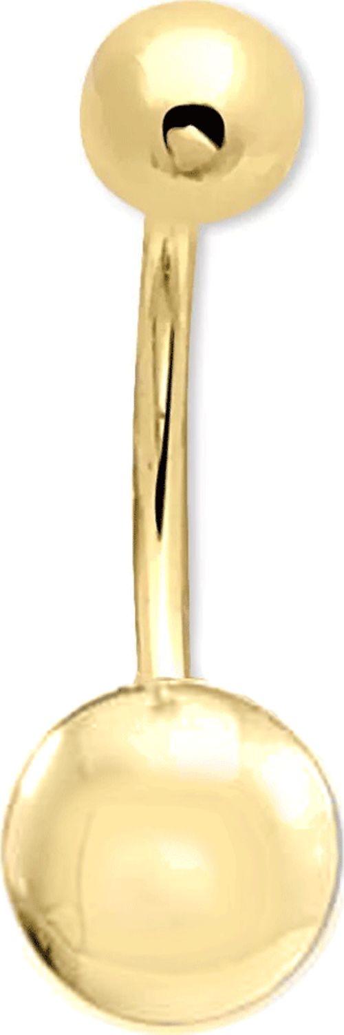 8 Mm Altın Düz Toplu Göbek Piercingi (PC0064)