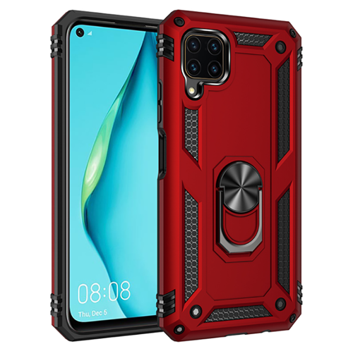 Huawei P40 Lite Kılıf Vega Yüzüklü Standlı Zırh Kılıf