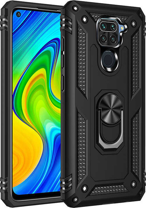 Xiaomi Redmi Note 9 Kılıf Vega Yüzüklü Standlı Zırh Kılıf
