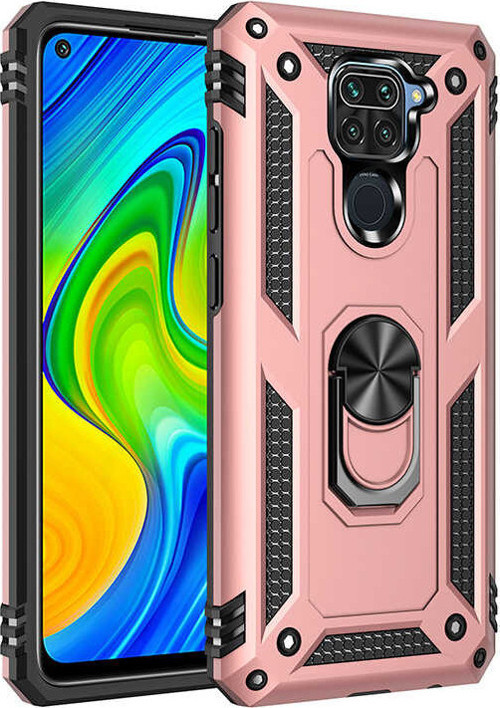 Xiaomi Redmi Note 9 Kılıf Vega Yüzüklü Standlı Zırh Kılıf