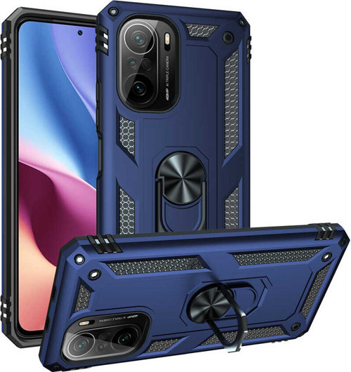 Xiaomi Poco F3 Kılıf Vega Yüzüklü Standlı Zırh Kılıf