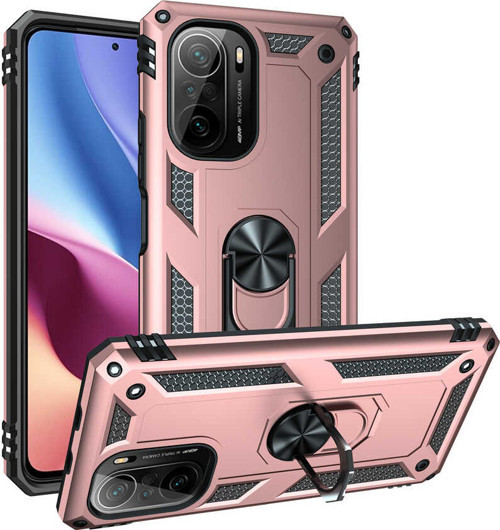 Xiaomi Poco F3 Kılıf Vega Yüzüklü Standlı Zırh Kılıf