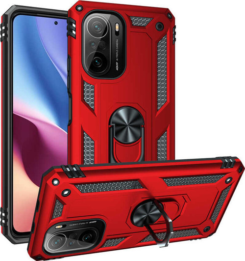 Xiaomi Poco F3 Kılıf Vega Yüzüklü Standlı Zırh Kılıf