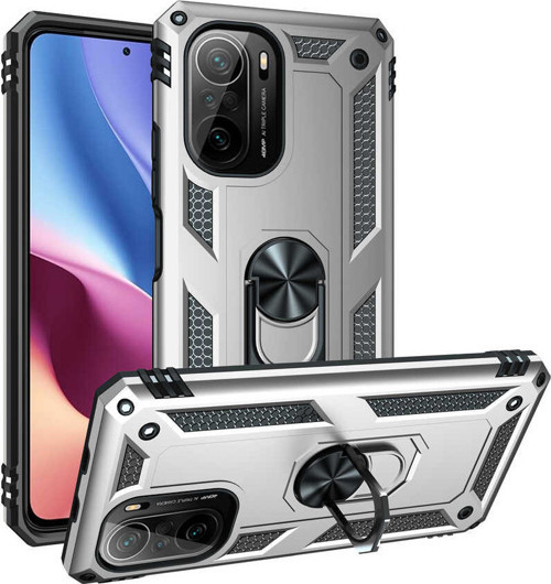 Xiaomi Poco F3 Kılıf Vega Yüzüklü Standlı Zırh Kılıf