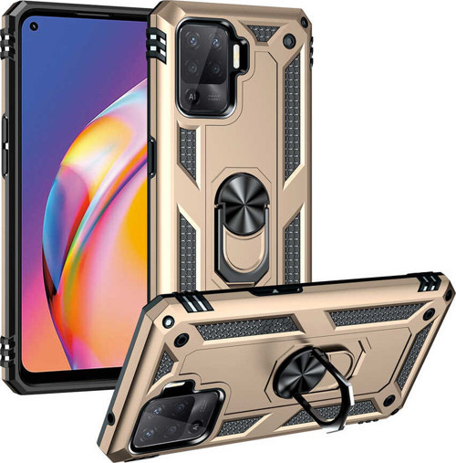 Oppo Reno 5 Lite Kılıf Vega Yüzüklü Standlı Zırh Kılıf