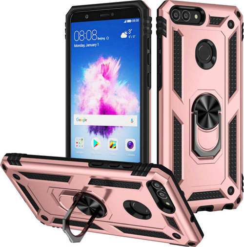 Huawei P Smart Kılıf Vega Yüzüklü Standlı Zırh Kılıf