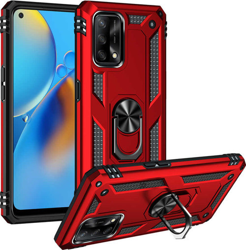 Oppo A74 4G Kılıf Vega Yüzüklü Standlı Zırh Kılıf