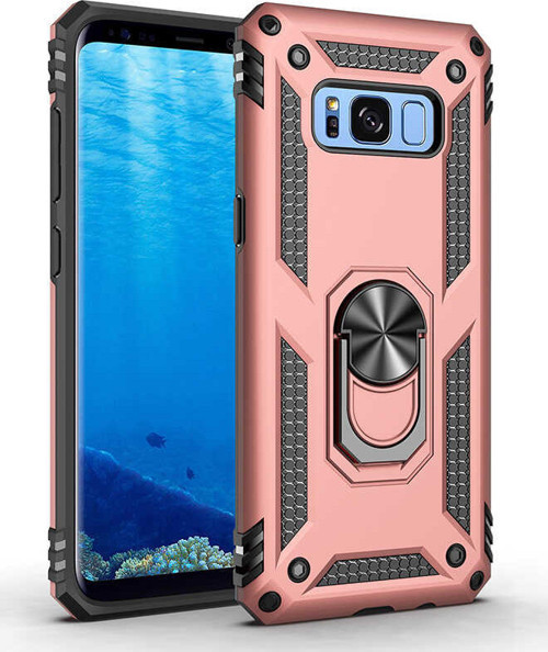 Galaxy S8 Kılıf Zore Vega Yüzüklü Standlı Zırh Kılıf