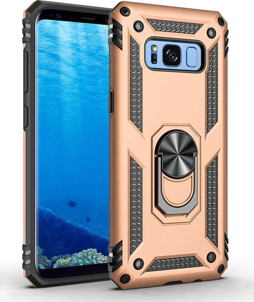 Galaxy S8 Kılıf Zore Vega Yüzüklü Standlı Zırh Kılıf