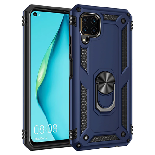 Huawei P40 Lite Kılıf Zore Vega Yüzüklü Standlı Zırh Kılıf
