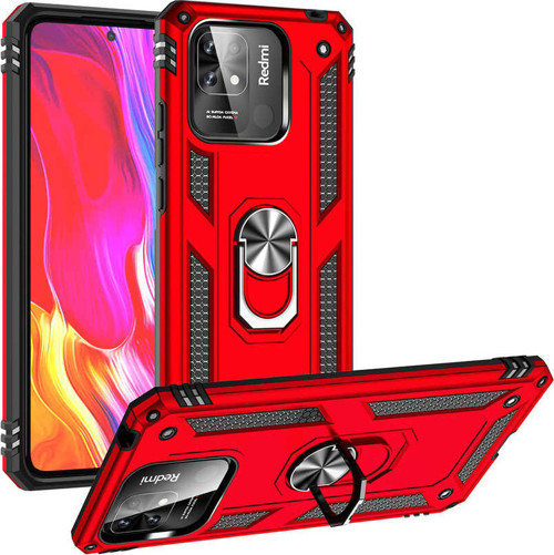 Xiaomi Redmi 10C Kılıf Zore Vega Yüzüklü Standlı Zırh Kılıf