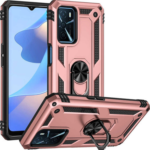 Oppo A16 Kılıf Zore Vega Yüzük Standlı Zırh Kılıf