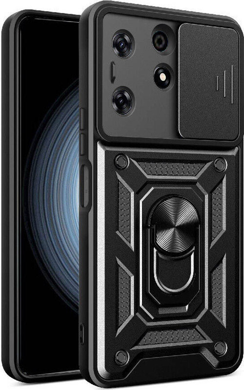 Tecno Spark 10 Pro Kılıf Magnetik Standlı Kamera Korumalı Sürgülü Vega Kılıf