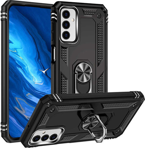 Galaxy M23 Kılıf Zore Vega Yüzüklü Standlı Zırh Kılıf